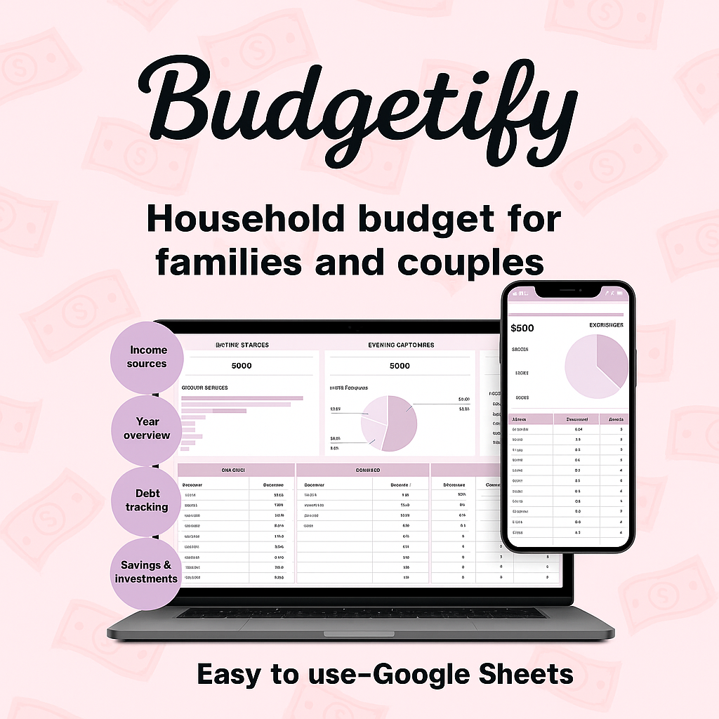 Budgeting template for EXCEL & Google sheets ( all currencies)